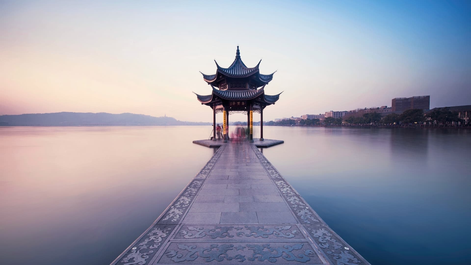 west lake unesco in hangzhou china