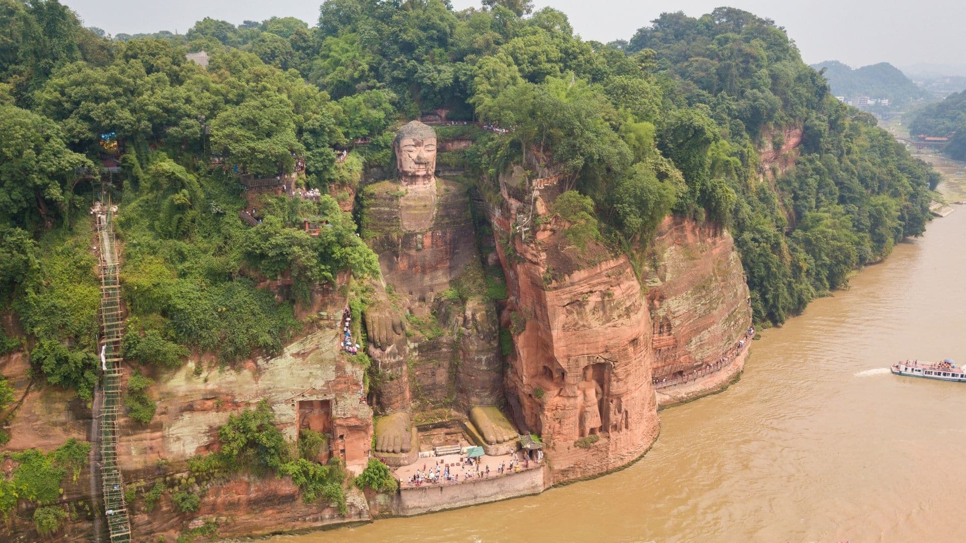 leshan giant buddha unesco in sichuan china